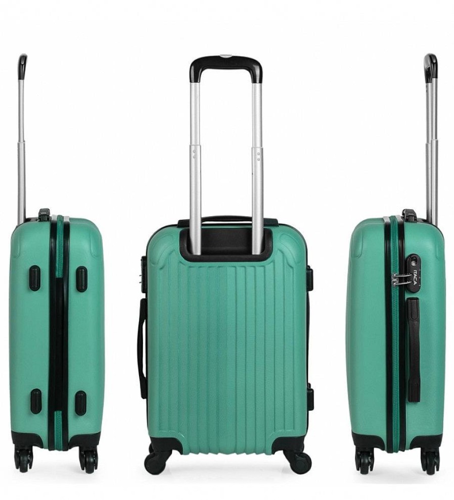 Mujer ITACA Viaje | Maleta De Viaje Cabina Rigida 4 Ruedas T71550 Verde Menta -55X38X20Cm-