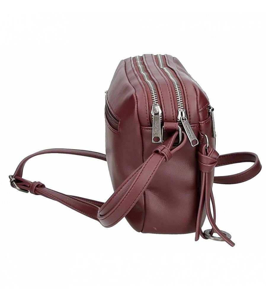 Mujer Pepe Jeans Bolsos | Bandolera Doble Compartimento Pepe Jeans Mara Burdeos