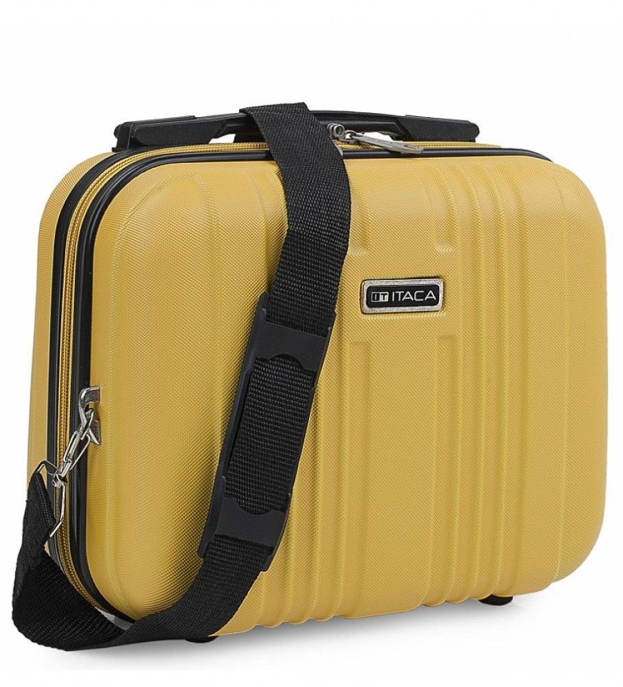 Mujer ITACA Viaje | Neceser Rigido Abs Grande De Viaje T71535 Mostaza -33X26X14Cm-