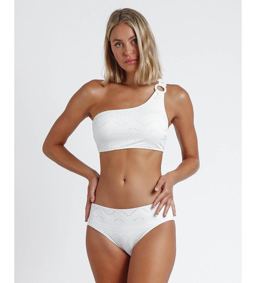 Mujer Admas Moda Bano | Bikini Asimetrico Costa Bella Blanco