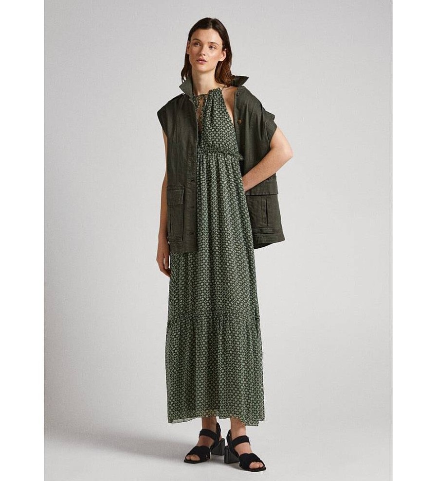 Mujer Pepe Jeans Vestidos | Vestido Fifi Verde