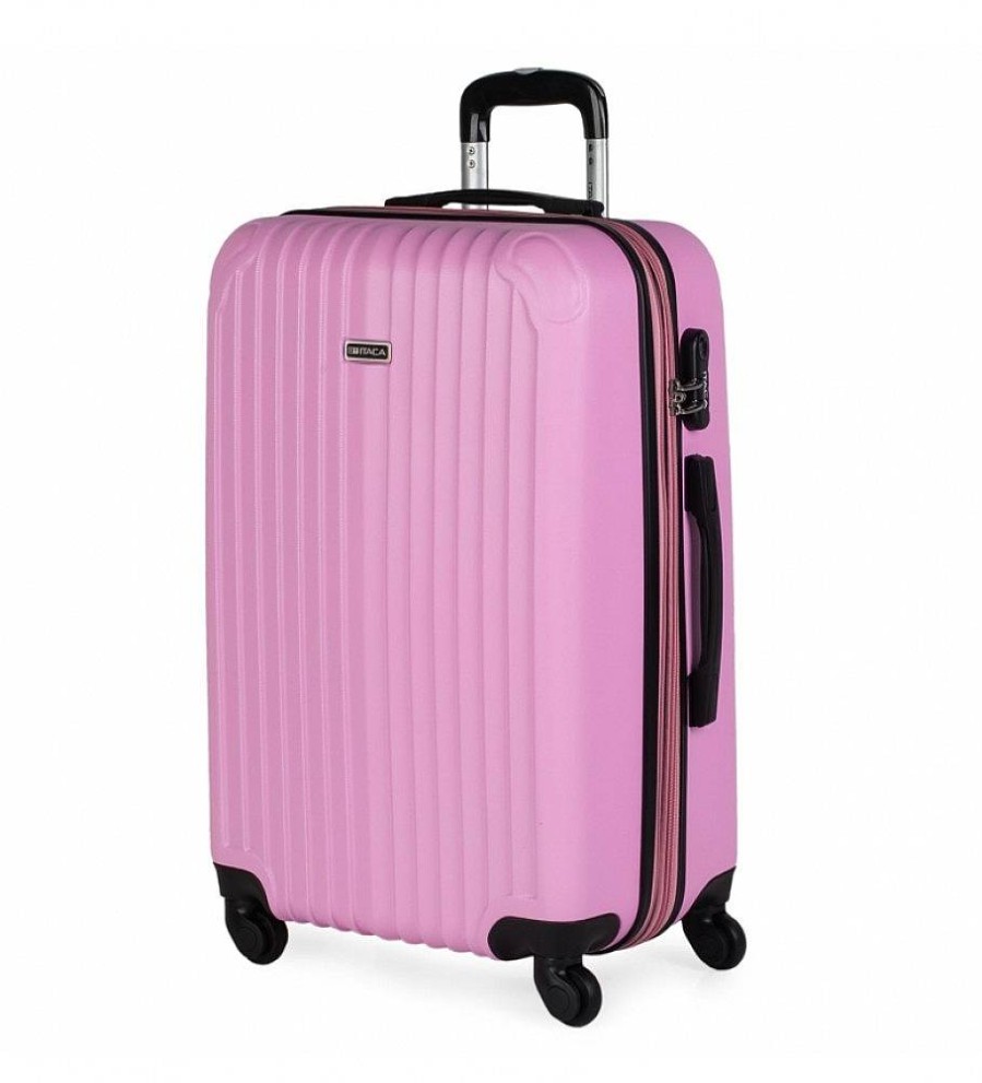 Mujer ITACA Viaje | Maleta De Viaje Rigida 4 Ruedas Mediana T71560 Rosa -66X41X27Cm-