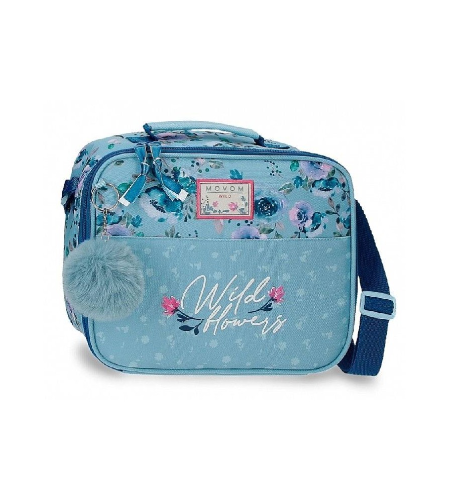 Mujer Movom Bolsos | Neceser Con Bandolera Adaptable Movom Wild Flowers Azul -25X21X11Cm-