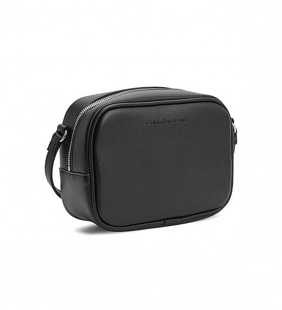 Mujer Calvin Klein Jeans Bolsos | Bolso Bandolera Con Logotipo Negro