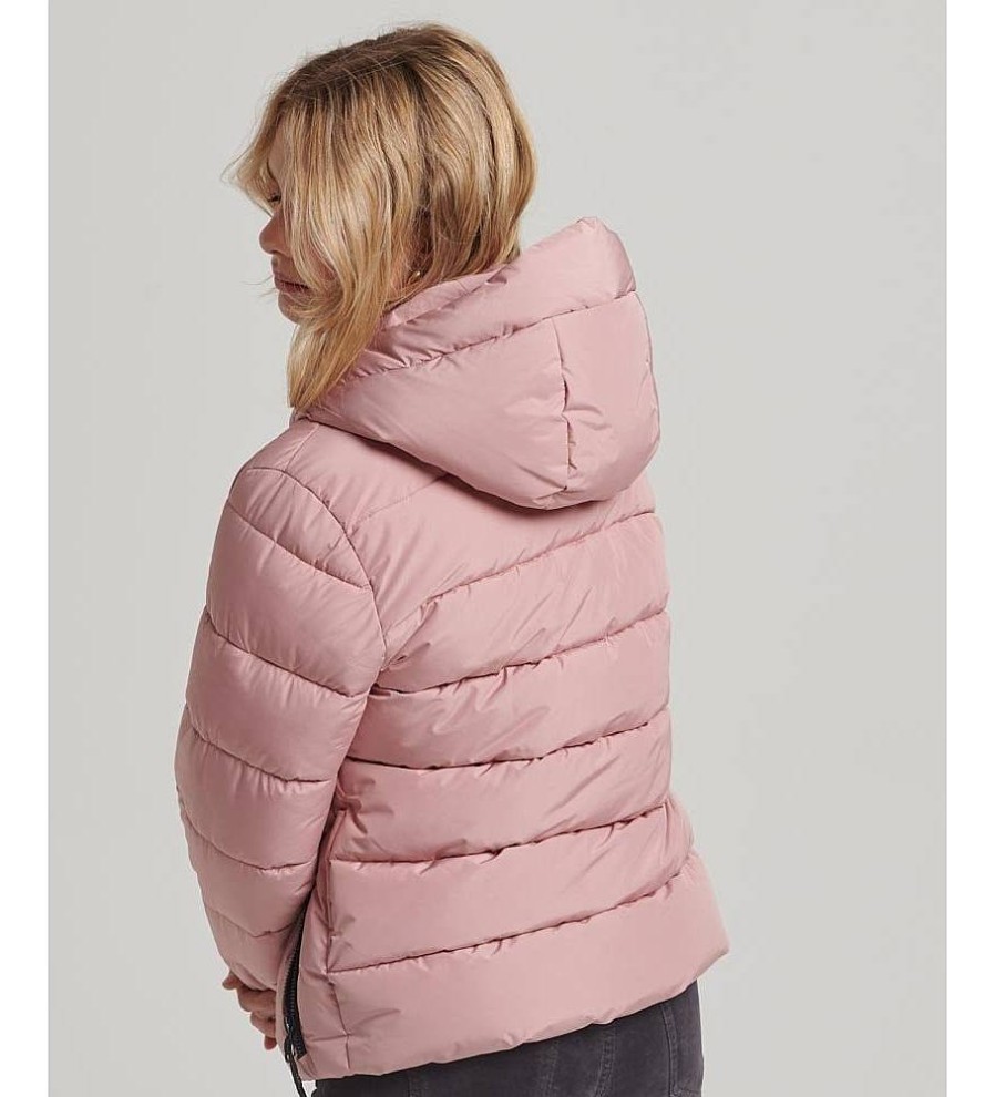 Mujer Superdry Chaquetas Y Abrigos | Cazadora Acolchada Spirit Sports Rosa