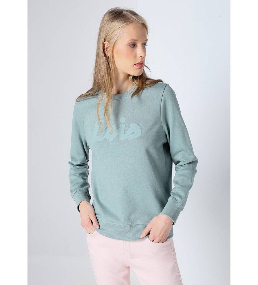 Mujer Lois Sudaderas Y Jerseis | Sudadera Print Puff Verde