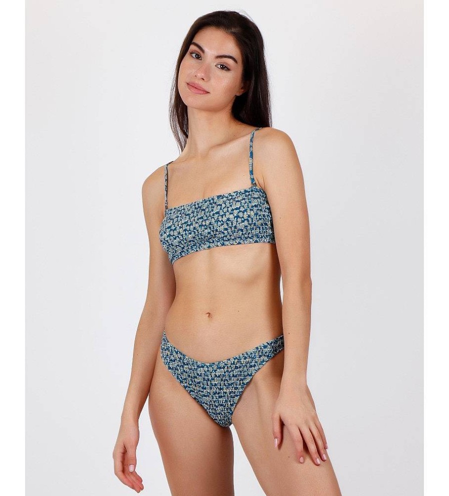 Mujer Admas Moda Bano | Bikini Bandeau Daisy Azul