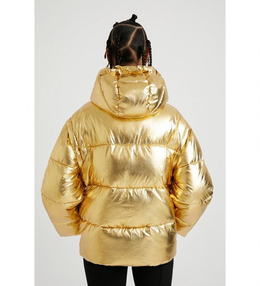 Mujer Desigual Chaquetas Y Abrigos | Chaqueta Acolchada Goldie Con Mangas Desmontables Dorado