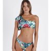 Mujer Admas Moda Bano | Bikini Asimetrico Volante Tropical