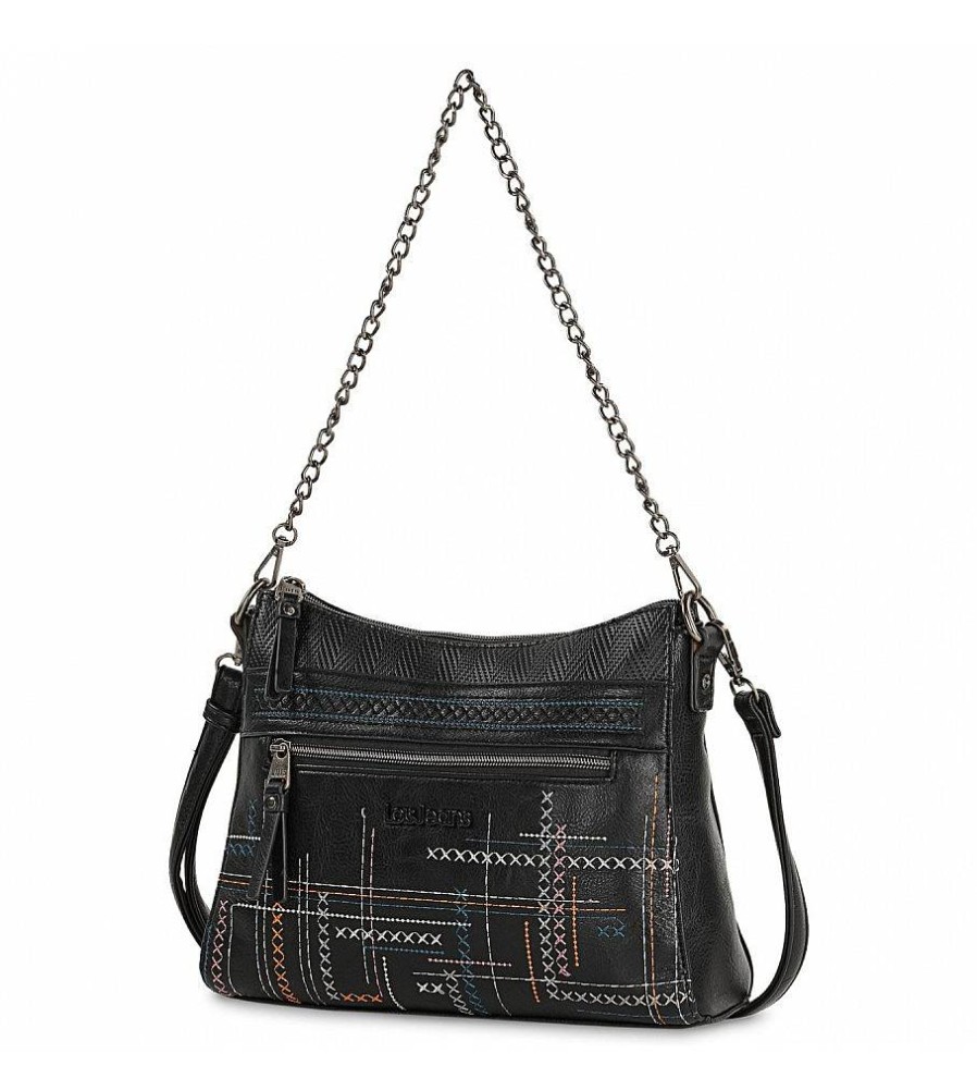 Mujer Lois Bolsos | Bolso De Hombro Con Bandolera 310756 Negro -28X21X8Cm-