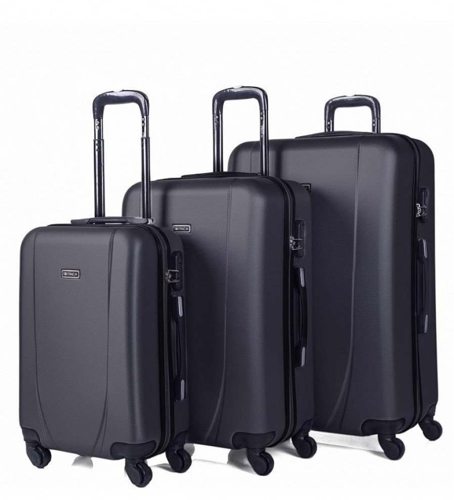 Mujer ITACA Viaje | Juego De Maletas De Viaje Rigidas 4 Ruedas Trolley 71100 Negro -55X65X75Cm-