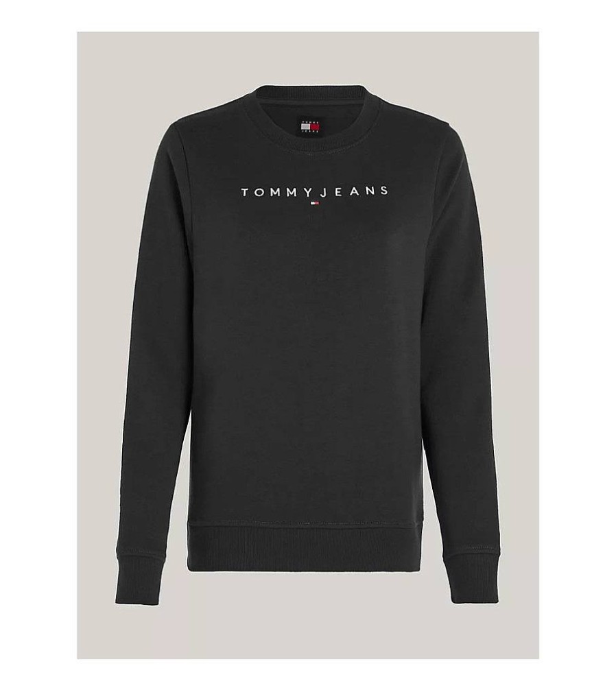 Mujer Tommy Jeans Sudaderas Y Jerseis | Sudadera Linear Negro