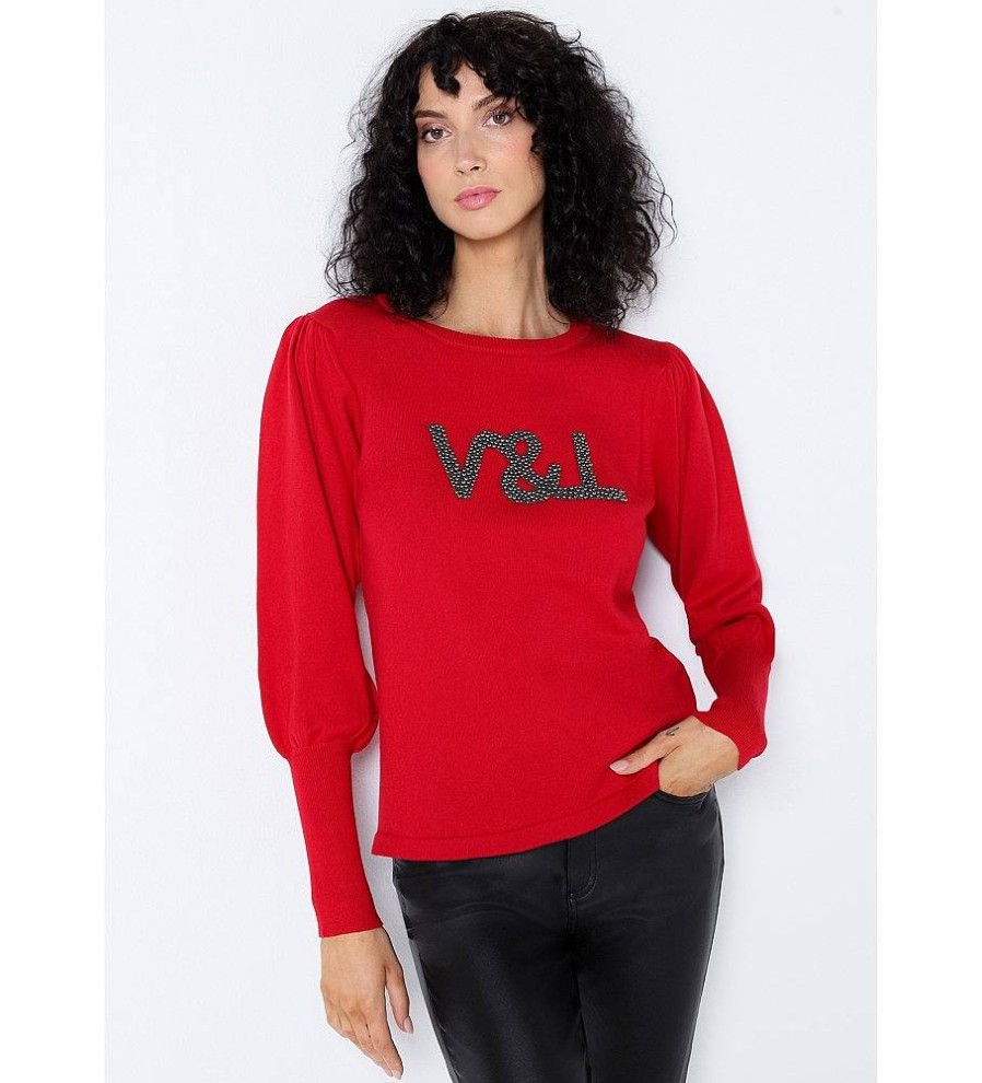 Mujer Victorio & Lucchino, V&L Sudaderas Y Jerseis | Jersey Perlas Rojo