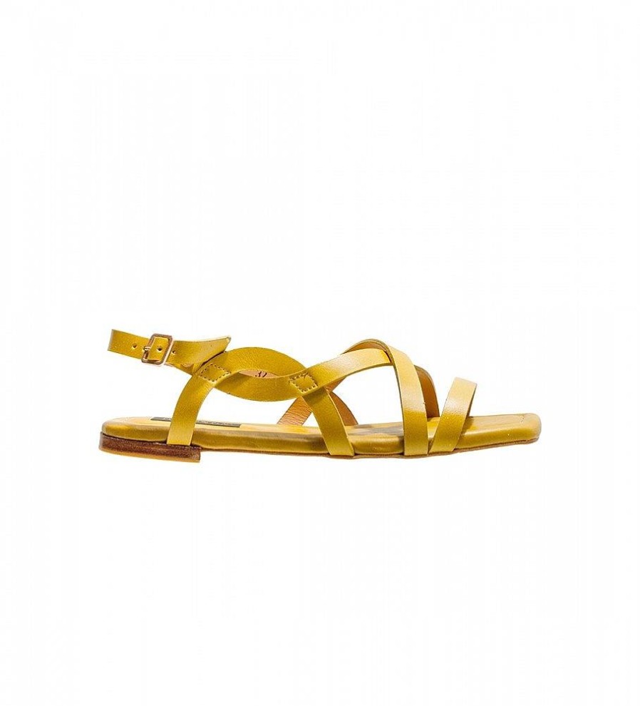 Mujer Neosens Sandalias | Sandalias De Piel Mistela Amarillo