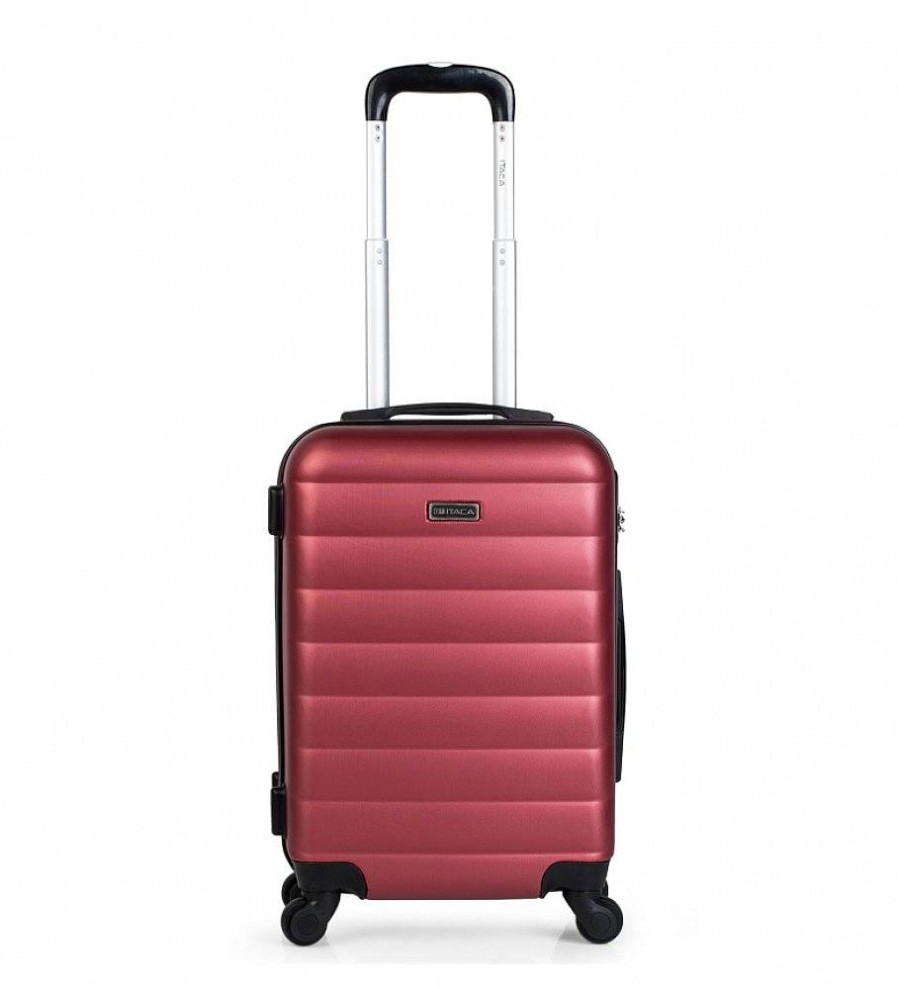 Mujer ITACA Viaje | Maleta Cabina De Viaje Rigida 4 Ruedas Trolley 71250 Granate -55X38X20Cm-