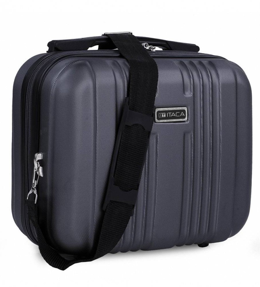 Mujer ITACA Viaje | Neceser Rigido Abs Grande De Viaje T71535 Antracita -33X26X14Cm-