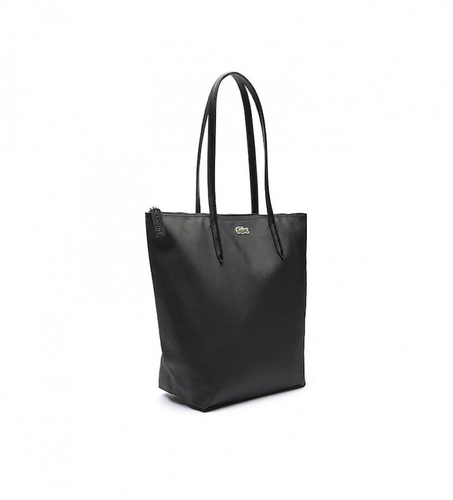 Mujer Lacoste Bolsos | Bolso Shopping Bag Vertical L.12.12 Concept Negro -26X35X16Cm-