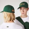 Mujer Lacoste Gorras Y Gorros | Gorra Ajustable En Sarga Verde Oscuro