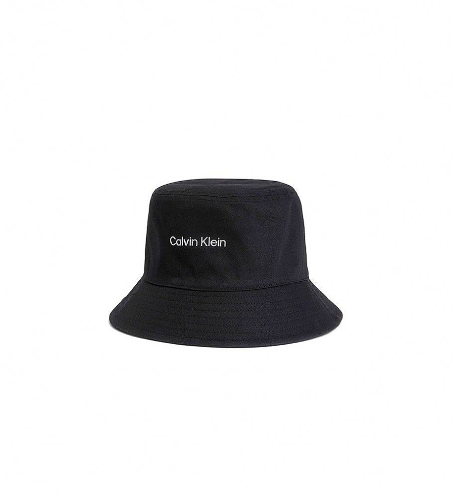 Mujer Calvin Klein Gorras Y Gorros | Gorro Pescador Monogram Reversible Negro