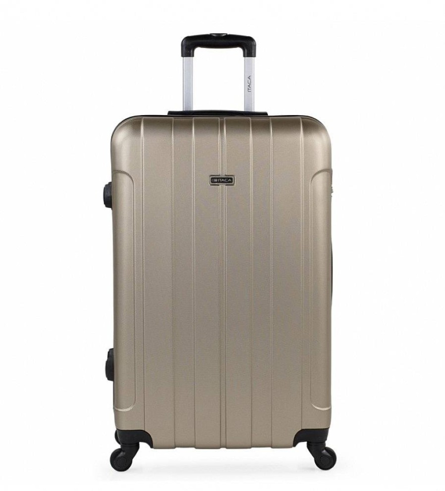 Mujer ITACA Viaje | Maleta De Viaje Grande Xl Rigida 4 Ruedas 771170 Champagne -73X48X28Cm-