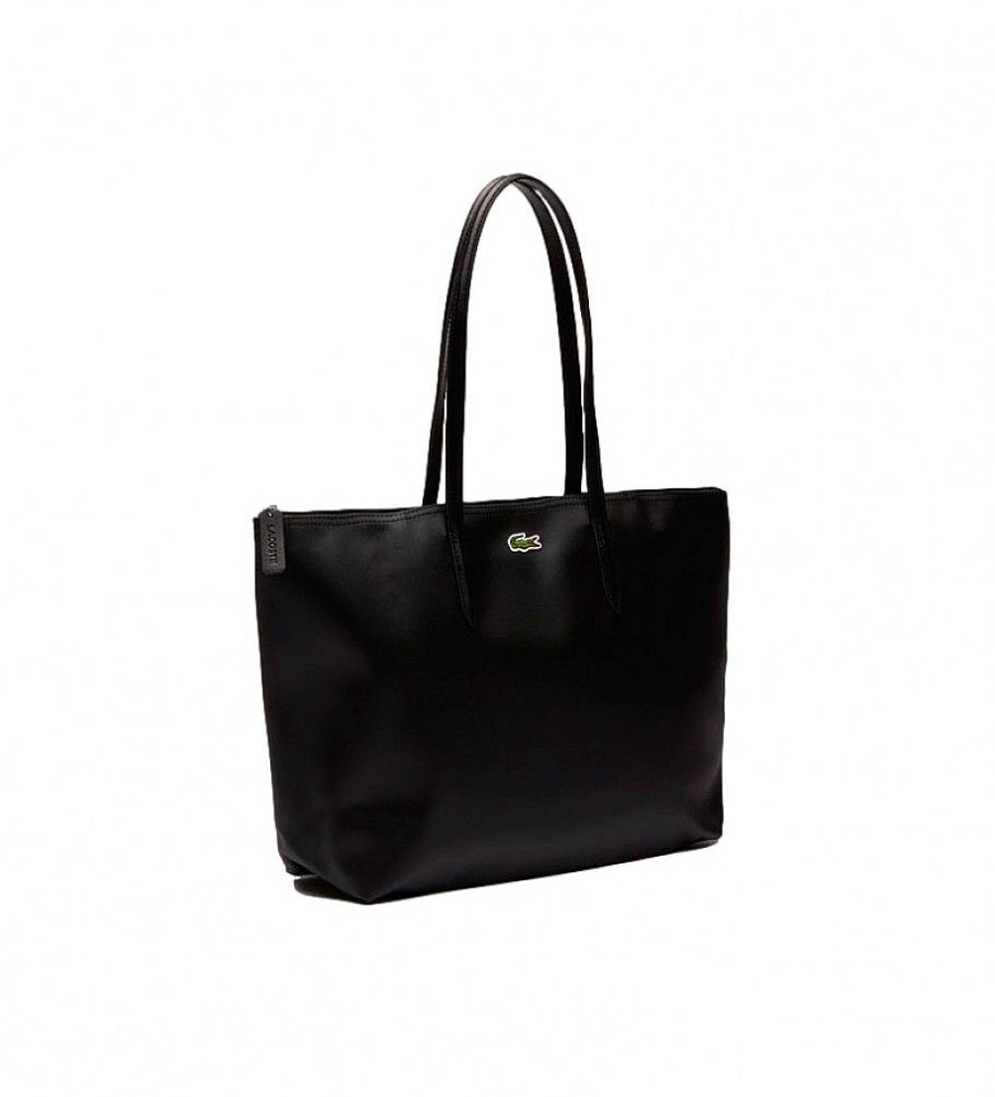 Mujer Lacoste Bolsos | Bolso Shopping Bag Femme Negro -35X30X14Cm-