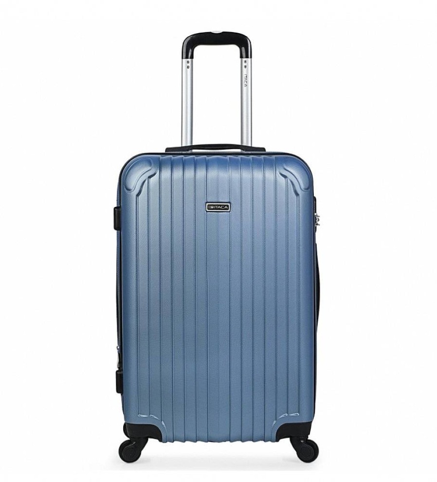 Mujer ITACA Viaje | Maleta De Viaje Rigida 4 Ruedas Mediana T71560 Azul Zafiro -66X41X27Cm-