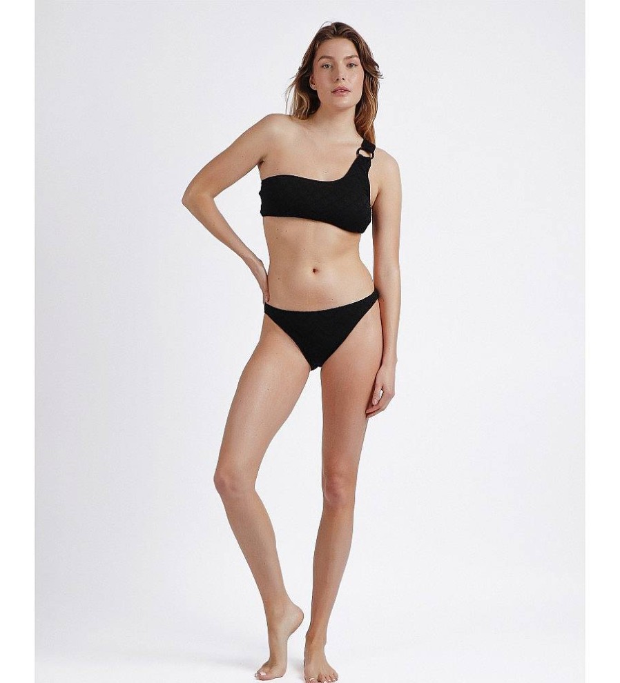 Mujer Admas Moda Bano | Bikini Asimetrico Costa Bella Negro