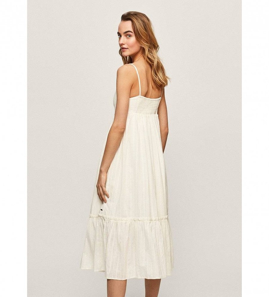 Mujer Pepe Jeans Vestidos | Vestido Prue Blanco