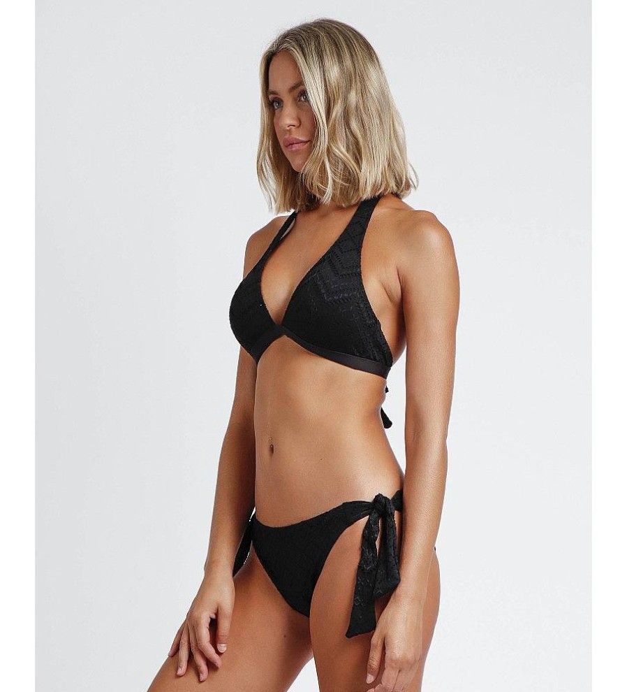 Mujer Admas Moda Bano | Bikini Halter Costa Bella Negro