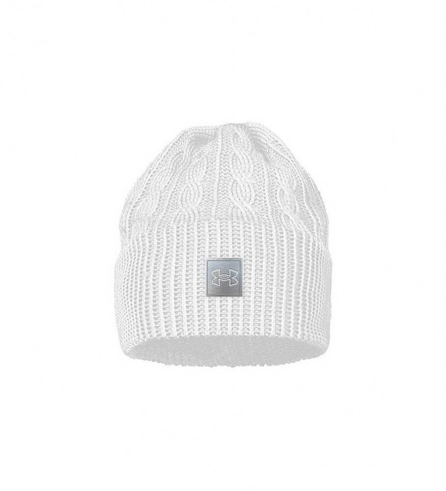 Mujer Under Armour Gorras Y Gorros | Gorro Halftime Cable Knit Blanco