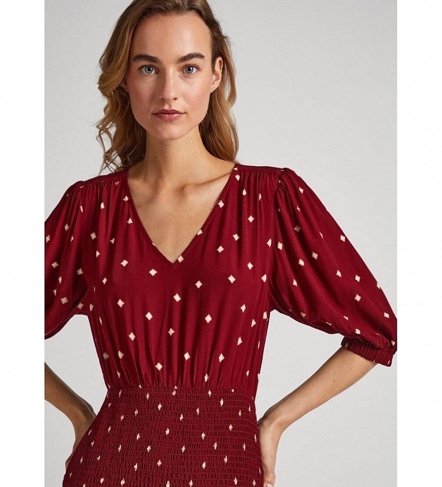 Mujer Pepe Jeans Vestidos | Vestido Gunila Rojo