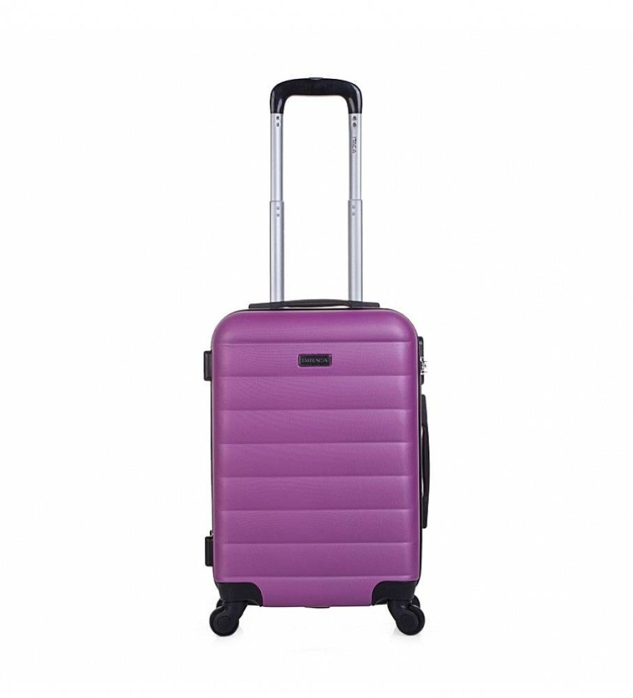 Mujer ITACA Viaje | Maleta Cabina De Viaje Rigida 4 Ruedas Trolley 71250 Morado -55X38X20Cm-