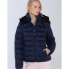 Mujer Lois Chaquetas Y Abrigos | Abrigo Puffer Acolchado Con Capucha Marino