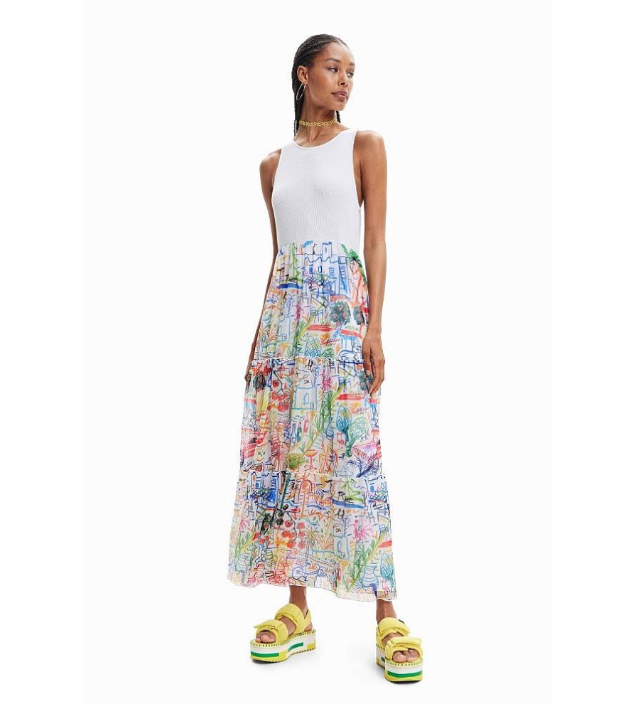 Mujer Desigual Vestidos | Vestido Quatro Blanco