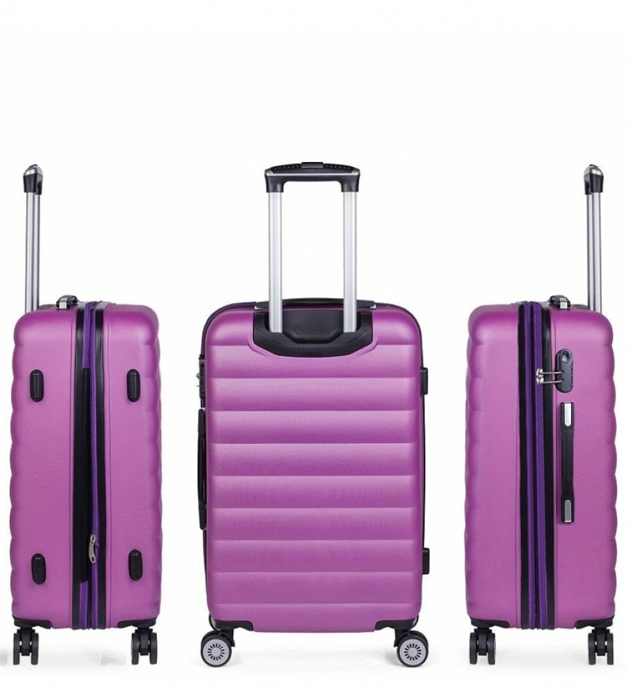 Mujer ITACA Viaje | Maleta De Viaje Rigida 4 Ruedas Mediana Trolley 71260 Morado -65X42X26Cm-