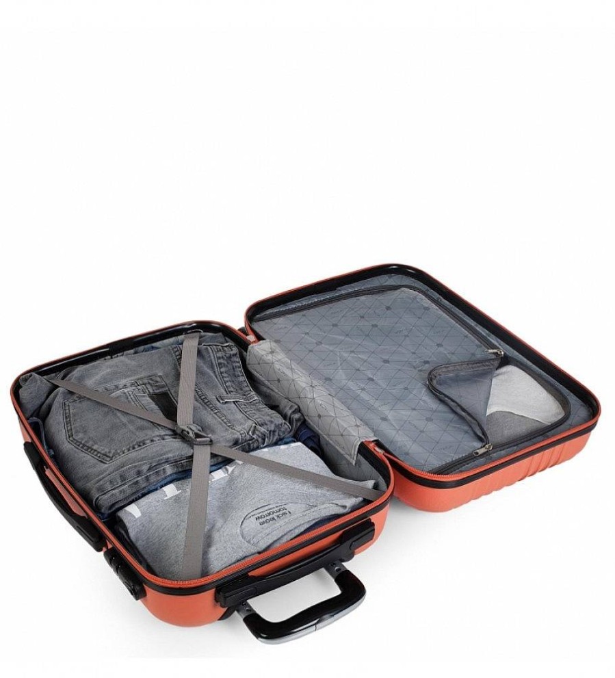 Mujer ITACA Viaje | Maleta De Viaje Cabina Rigida 4 Ruedas T71550 Mandarina -55X38X20Cm-