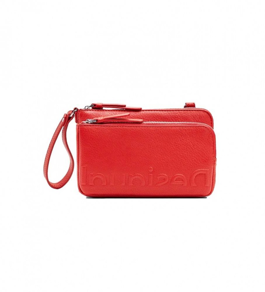 Mujer Desigual Bolsos | Bandolera Mone Half Logo Rojo