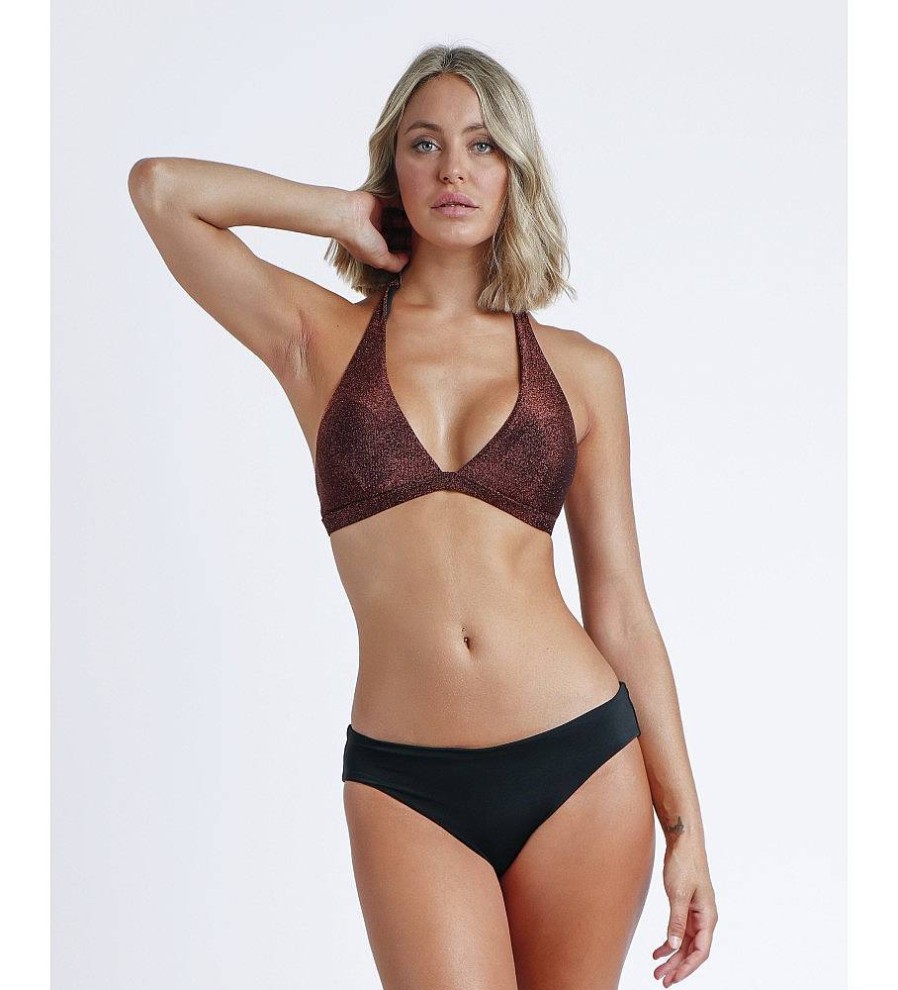 Mujer Admas Moda Bano | Bikini Triangulo Halter Night Summer Cobre