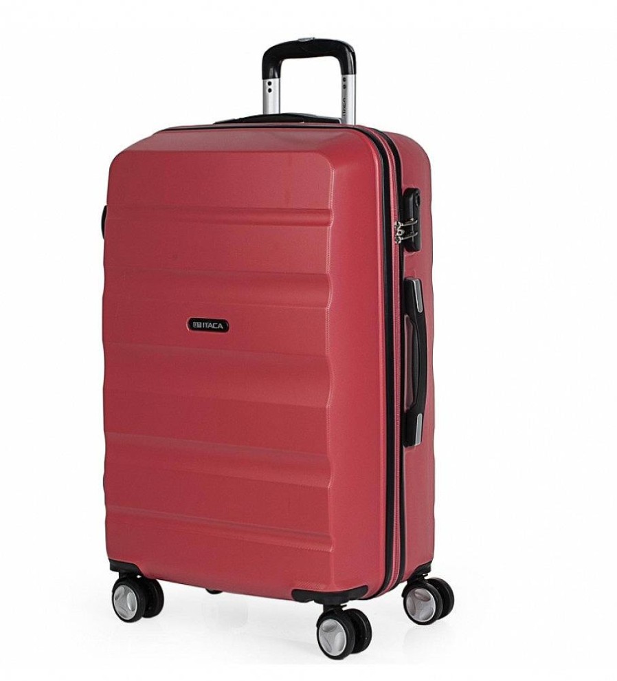 Mujer ITACA Viaje | Maleta De Viaje Rigida 4 Ruedas T71660 Coral -61X44X26Cm-