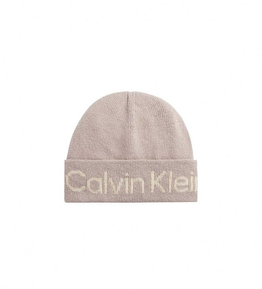 Mujer Calvin Klein Gorras Y Gorros | Gorro Logo Reverso Tonal Taupe