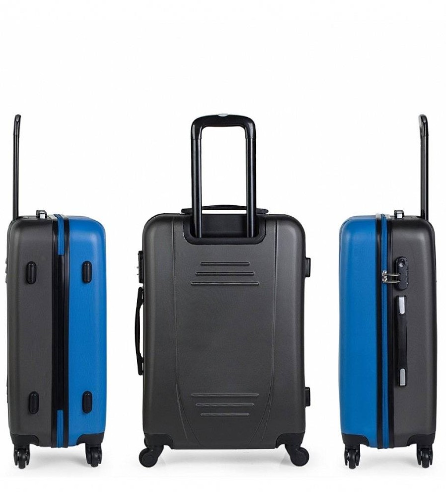 Mujer ITACA Viaje | Maleta De Viaje Rigida 4 Ruedas Trolley Mediana 71160 Azul, Antracita -65X44X24Cm-