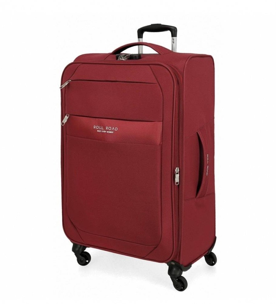 Mujer Roll Road Viaje | Maleta Grande Roll Road Royce 76Cm Roja -48X76X29Cm-