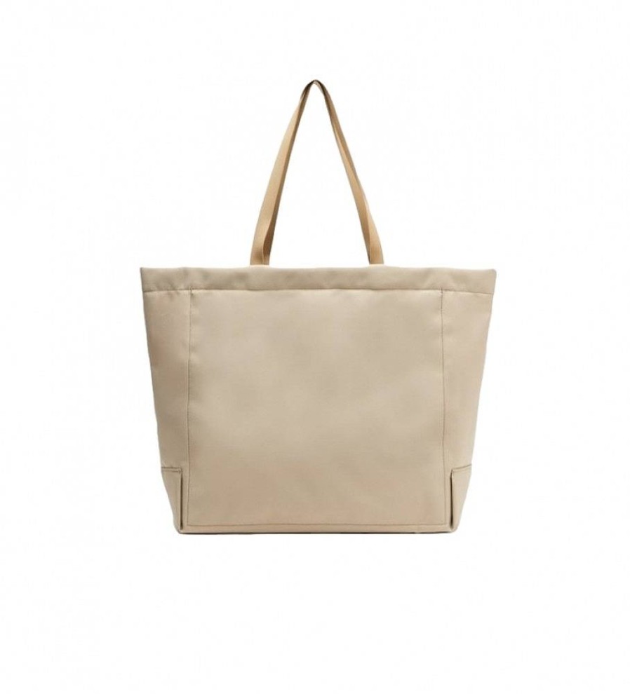 Mujer Lacoste Bolsos | Bolso Tote Unisex Lacoste Oversized Beige