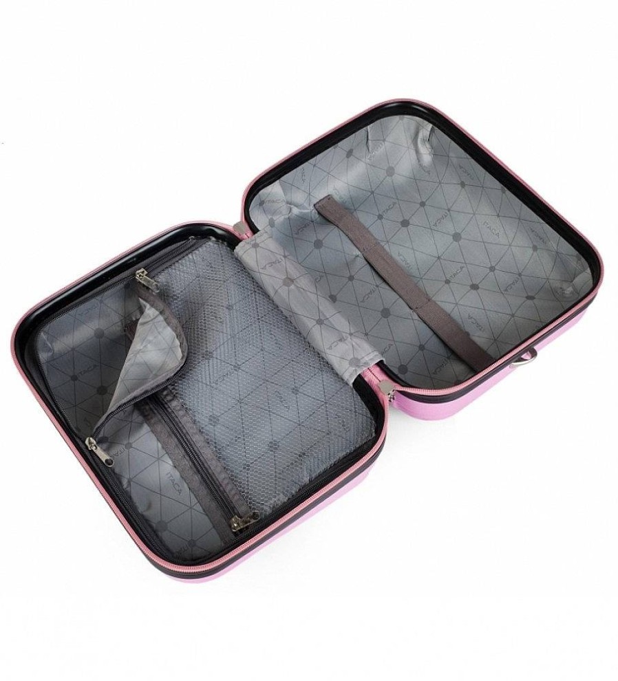 Mujer ITACA Viaje | Neceser Rigido Abs Grande De Viaje T71535 Rosa -33X26X14Cm-