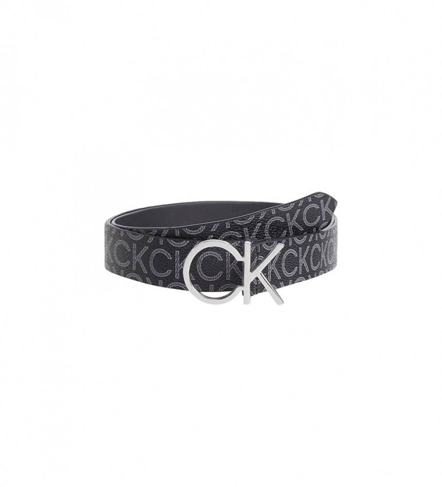 Mujer Calvin Klein Cinturones | Cinturon Re-Lock Logo Negro