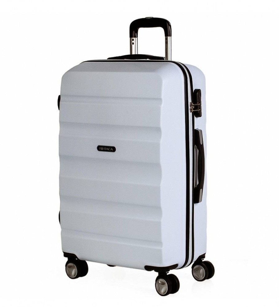 Mujer ITACA Viaje | Maleta De Viaje Rigida 4 Ruedas T71660 Blanco -61X44X26Cm-