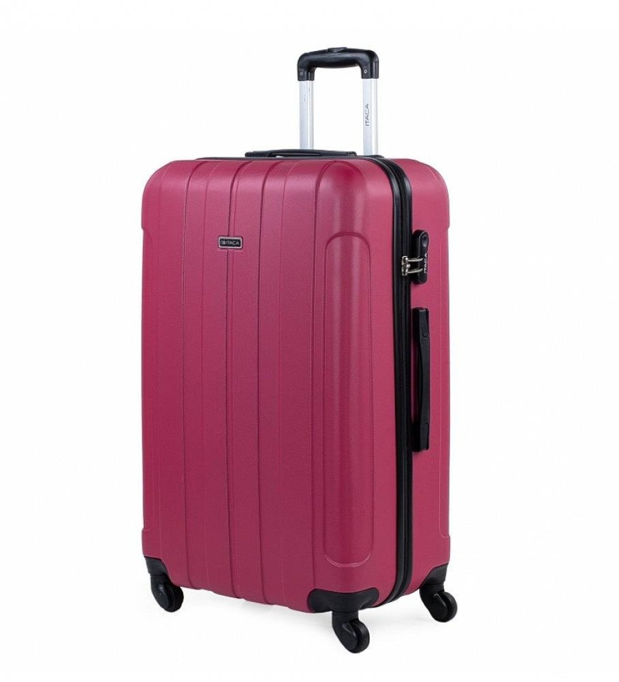 Mujer ITACA Viaje | Maleta De Viaje Grande Xl Rigida 4 Ruedas 771170 Fresa -73X48X28Cm-