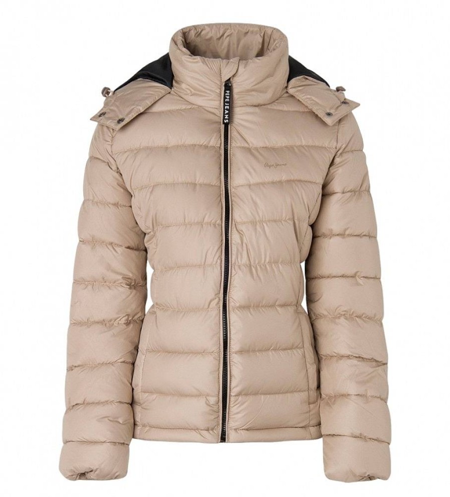 Mujer Pepe Jeans Chaquetas Y Abrigos | Chaqueta Repelente Al Agua Alexa Beige