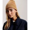 Mujer Tommy Hilfiger Gorras Y Gorros | Gorro Essential De Punto Elastico Con Logo Marron