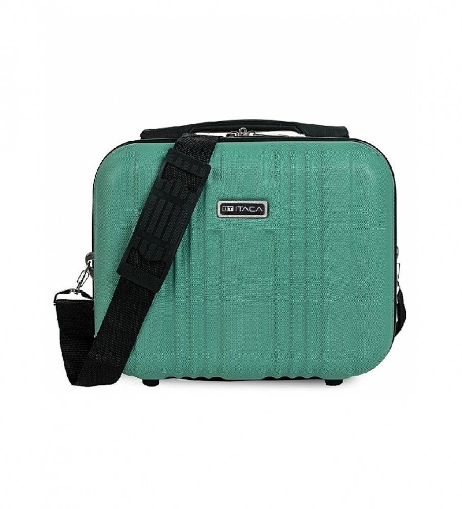 Mujer ITACA Viaje | Neceser Rigido Abs Grande De Viaje T71535 Verde -33X26X14Cm-